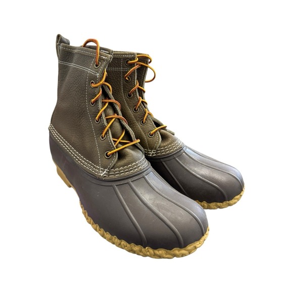 LL Bean Bean Boots Leather Boots Flannel Lined Women's HM Size 11 No Box - Picture 3 of 6